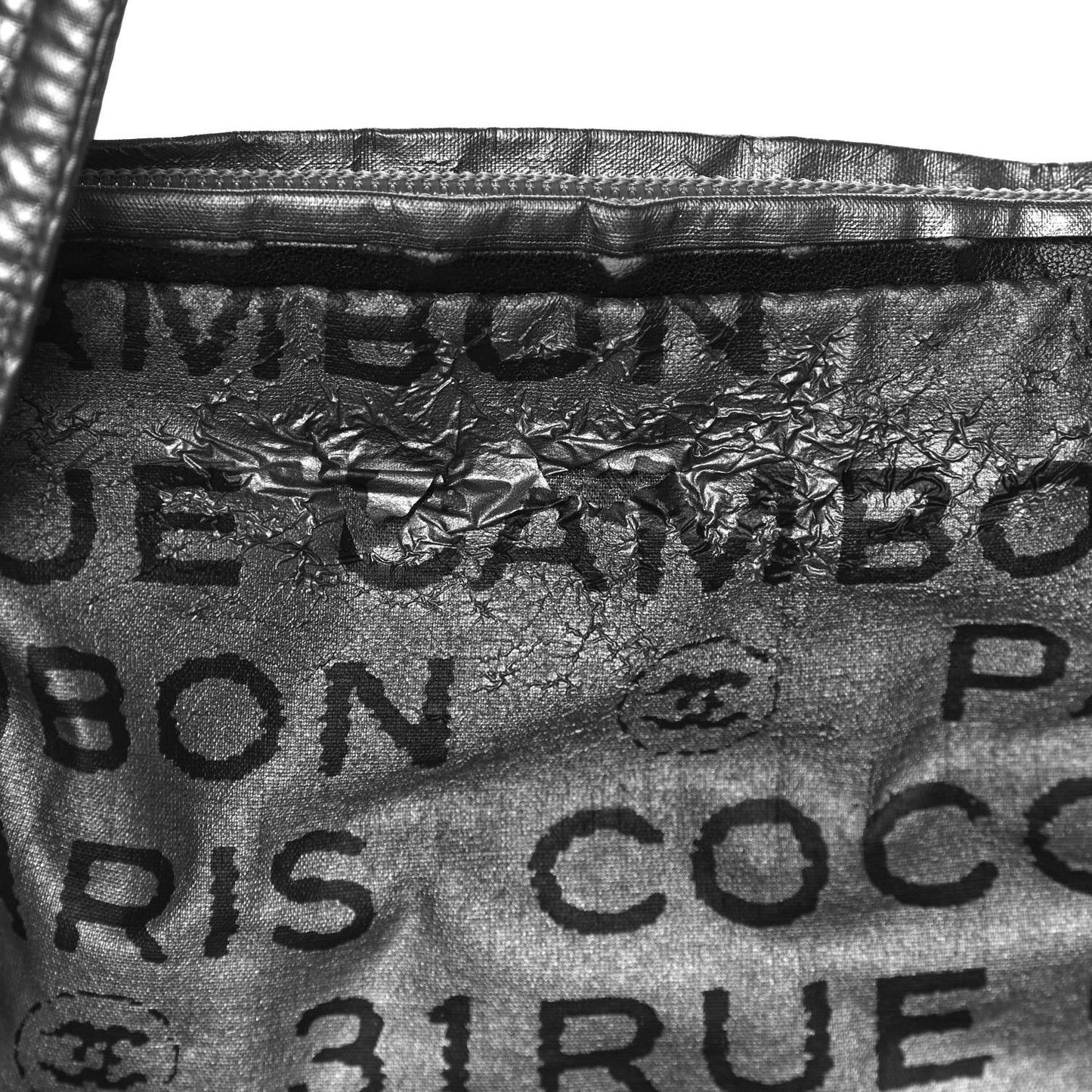 Lacquered Canvas Medium Unlimited Tote Argent Fonce