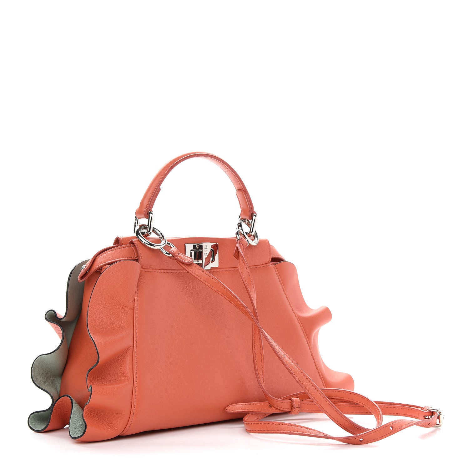 Fendi Nappa Waves Bi-Color Mini Peekaboo Iconic Satchel 3 of 8