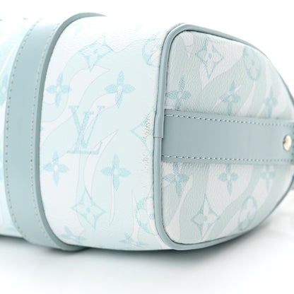 Louis Vuitton Monogram Aquagarden Keepall Bandouliere 25 Crystal Blue 9 of 11