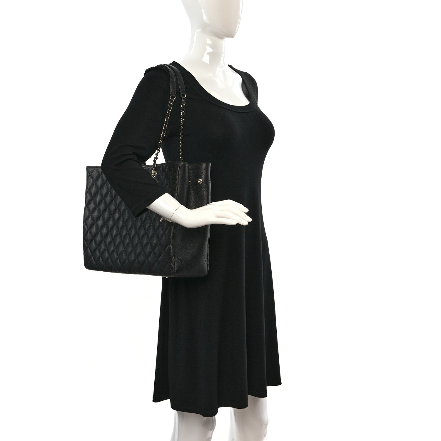 Chanel Caviar Quilted Large Shopping Tote Black 2 of 9
