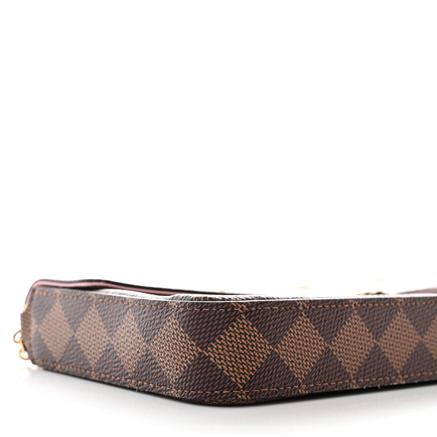 Damier Ebene Studded Pochette Felicie Chain Wallet
