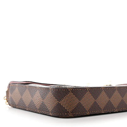 Louis Vuitton Damier Ebene Studded Pochette Felicie Chain Wallet 10 of 15
