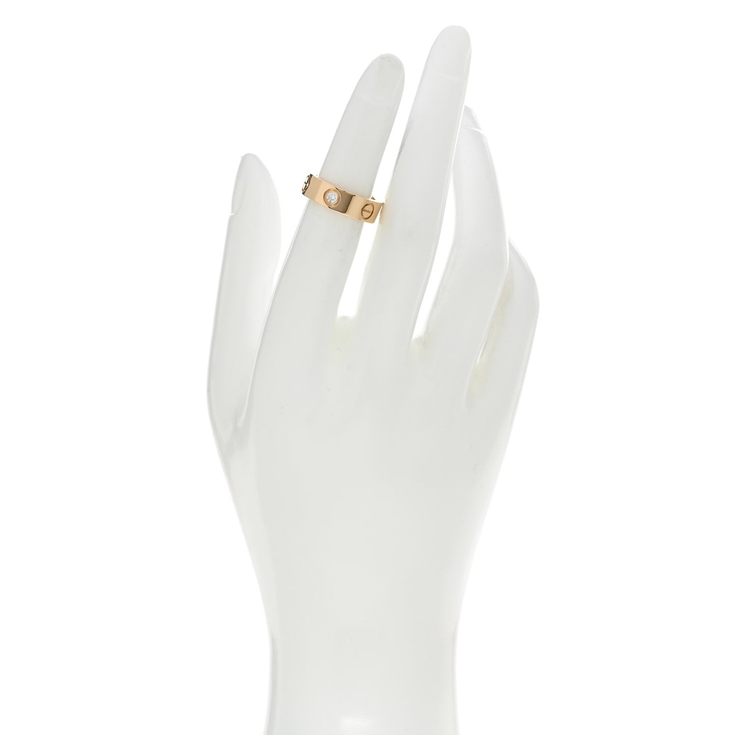 18K Yellow Gold 3 Diamond 5.5mm LOVE Ring 48 4.5