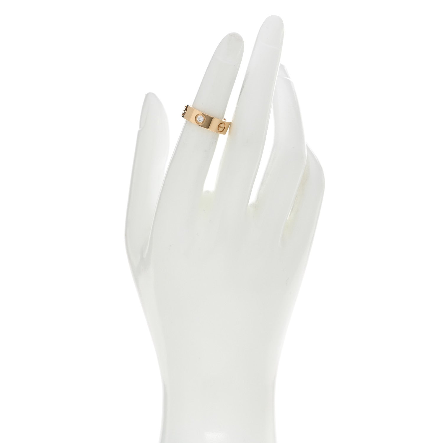 Cartier 18K Yellow Gold 3 Diamond 5.5mm LOVE Ring 48 4.5 2 of 4