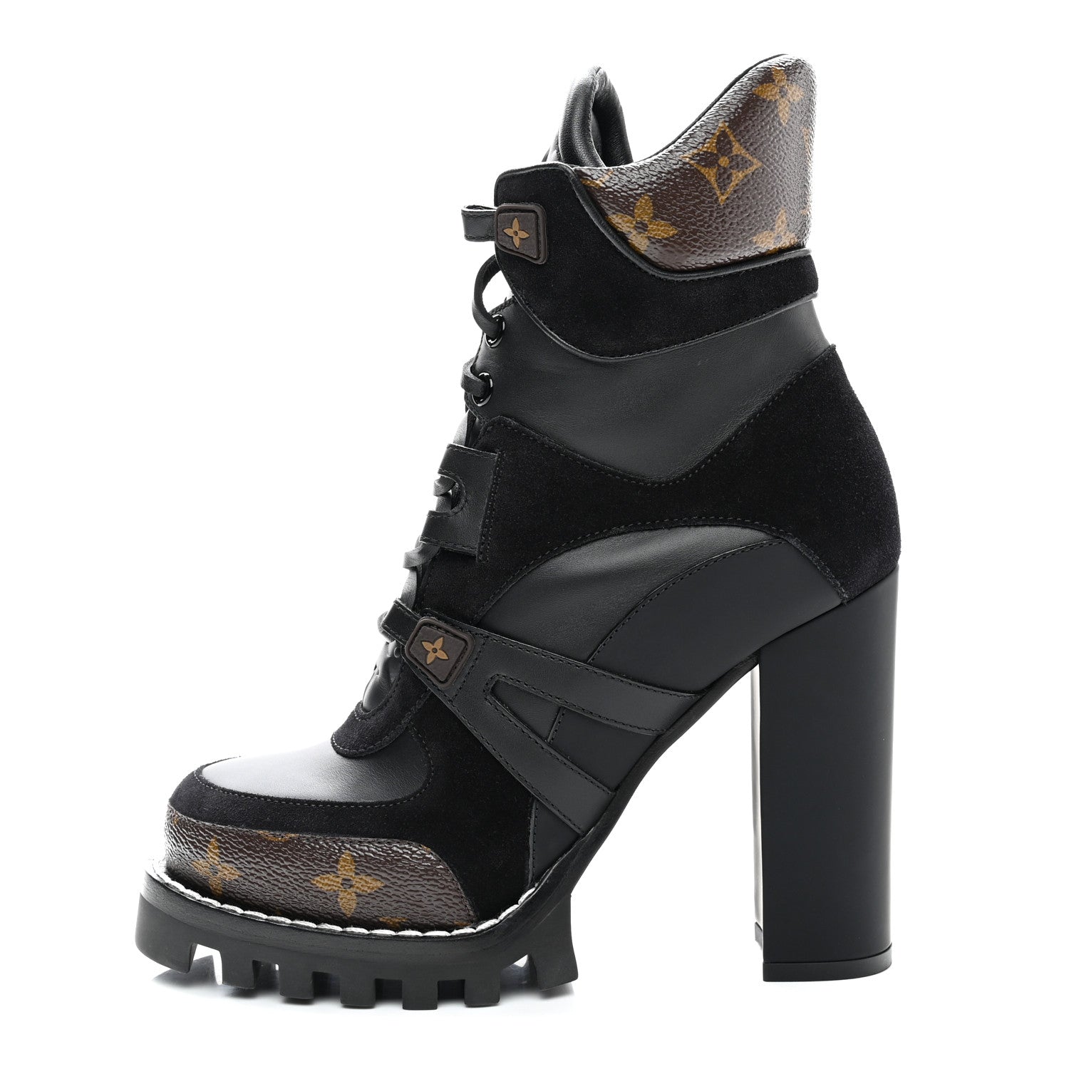 Louis Vuitton Suede Calfskin Monogram Star Trail Ankle Boots 37 Black 1 of 9