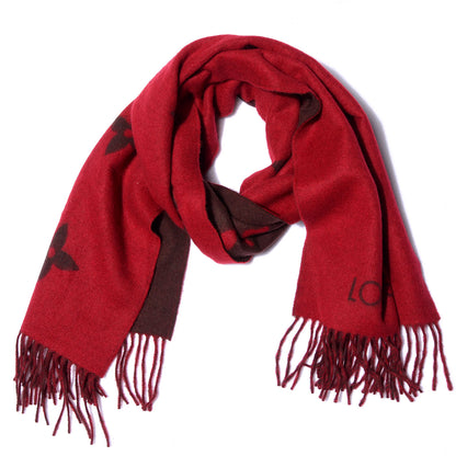 Louis Vuitton Cashmere Monogram Reykjavik Scarf Rouge 3 of 5