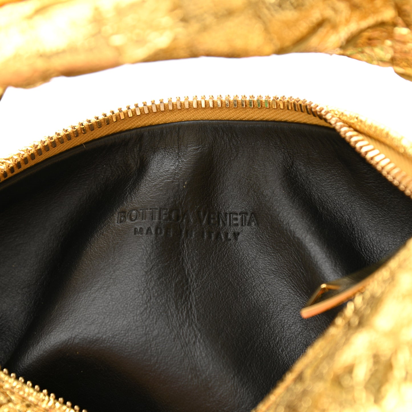 Metallic Nappa Intrecciato Mini Jodie Gold