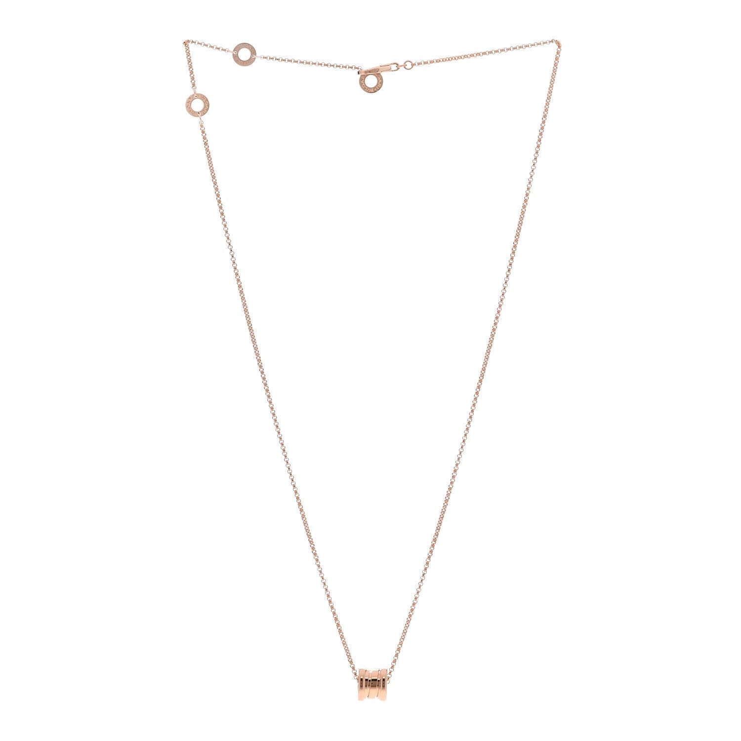 Bulgari 18K Rose Gold Mini B.Zero1 Pendant Necklace 3 of 7
