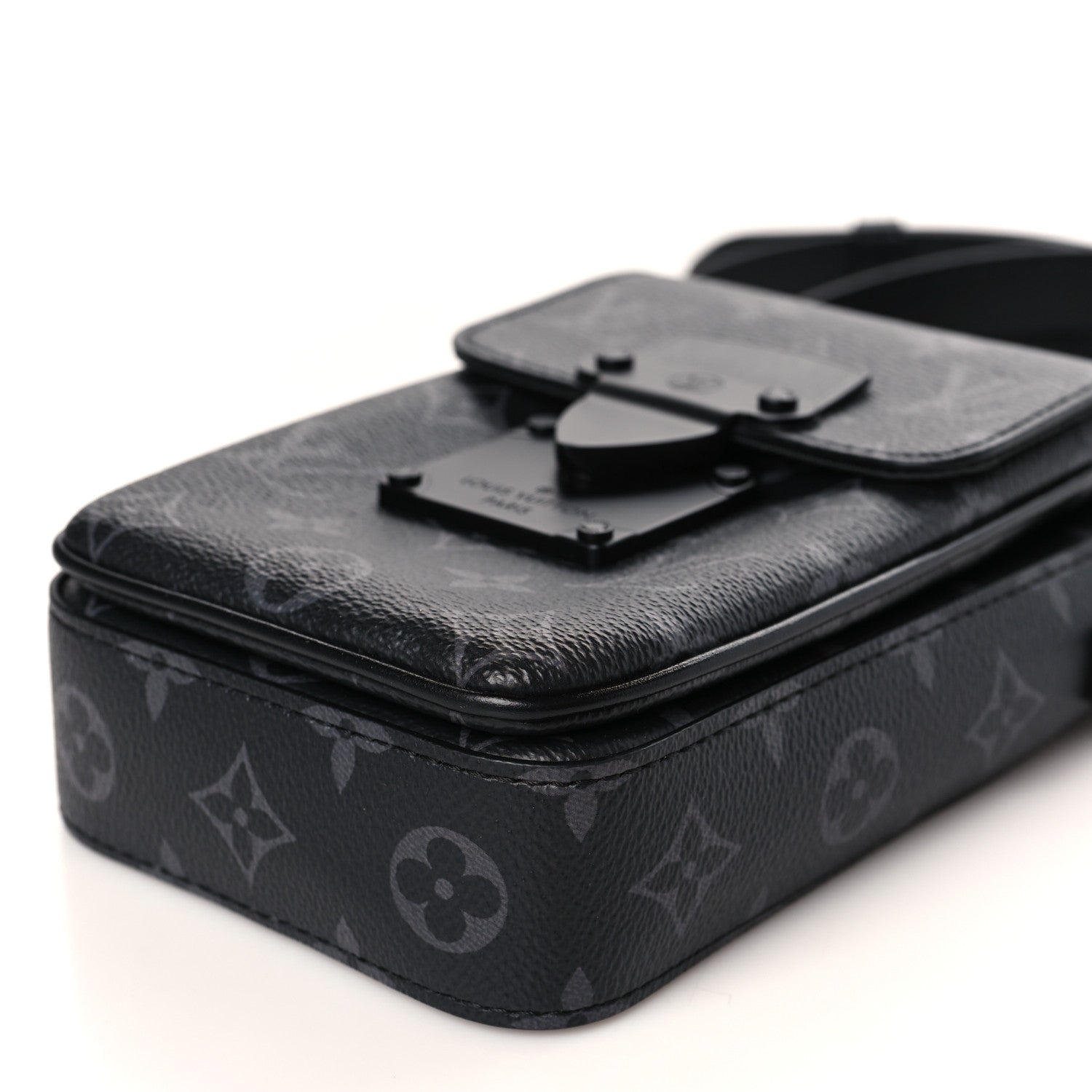 Louis Vuitton Monogram Eclipse S Lock Wearable Wallet Black 8 of 9