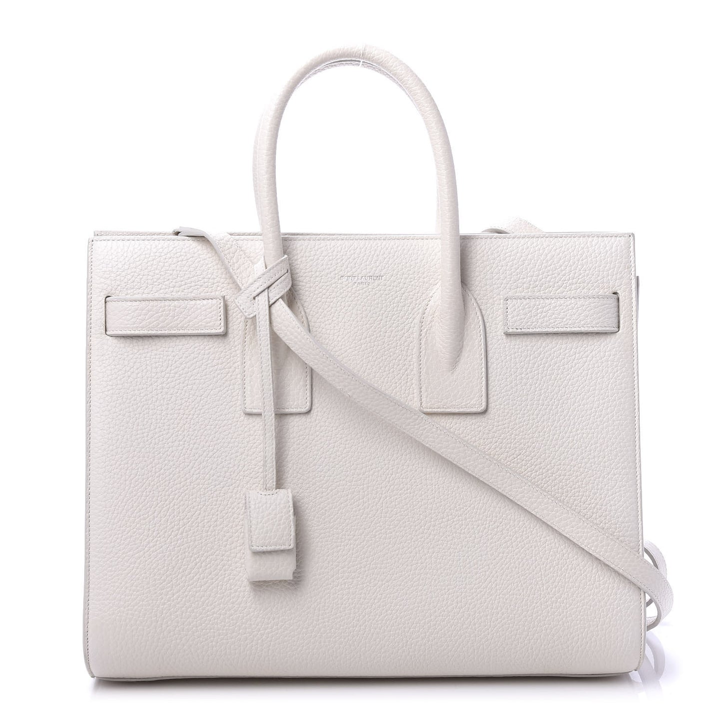 Grained Calfskin Small Sac De Jour Dove White