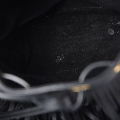 Saint Laurent Calfskin Small Emmanuelle Fringe Bucket Bag Black 17 of 19