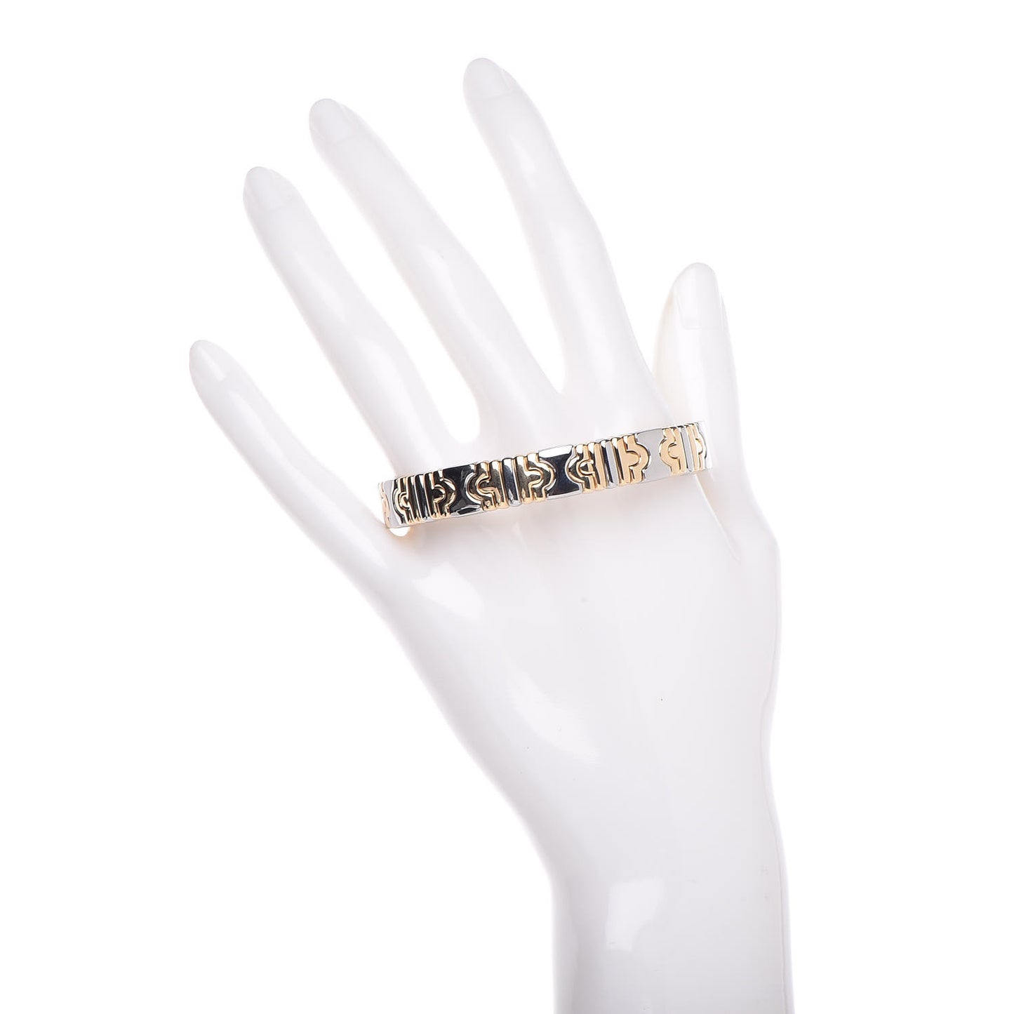18K Yellow Gold Stainless Steel 10mm Parentesi Cuff Bracelet