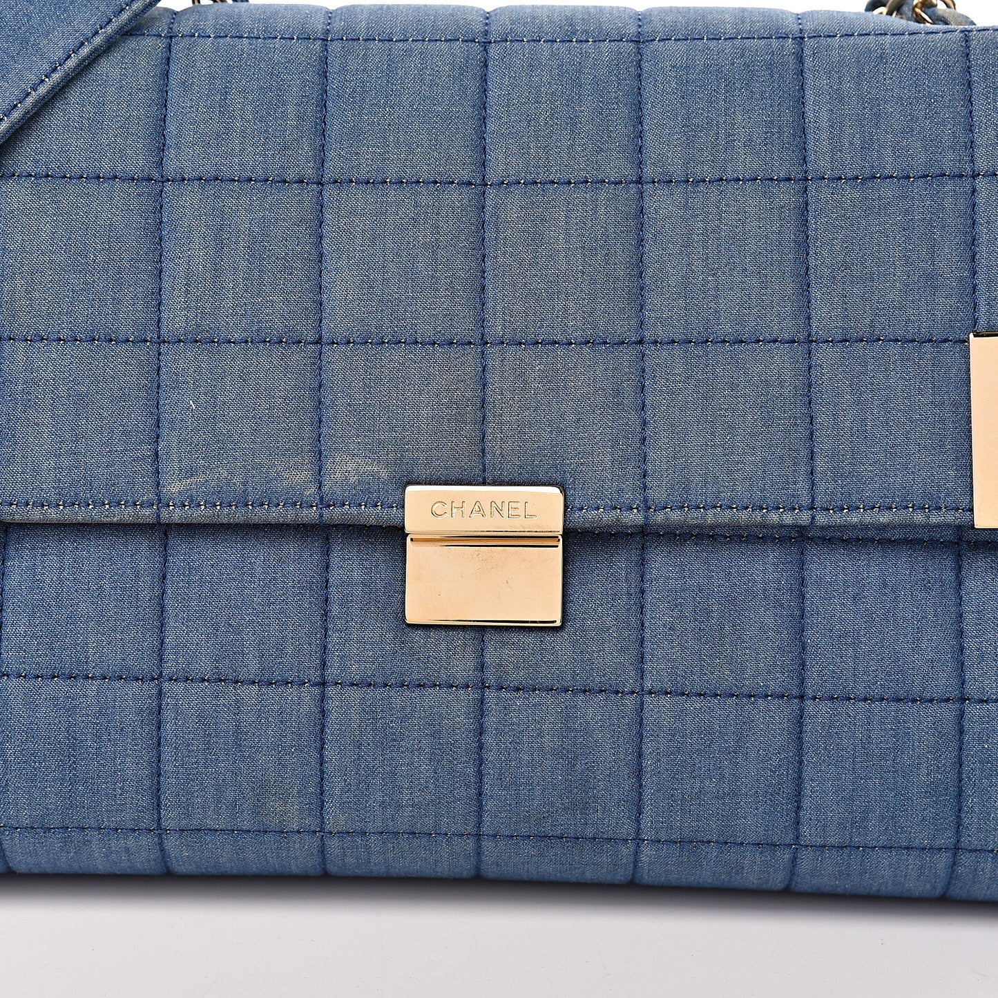Denim Chocolate Bar Flap Blue
