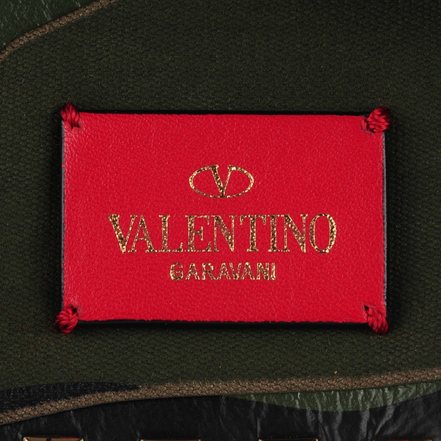 Valentino Garavani Nappa Canvas Camouflage Mini Rockstud Flap Saddle Crossbody Bag Safari 6 of 8