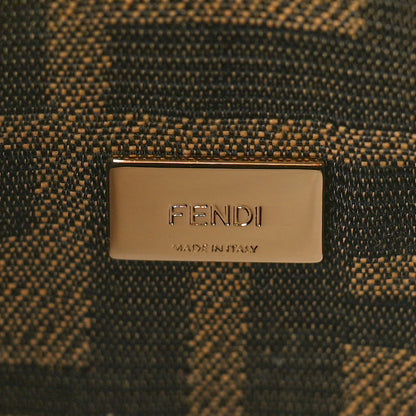 Fendi Fabric Jacquard FF 1974 Mini Baguette Tobacco Moro Black 6 of 11