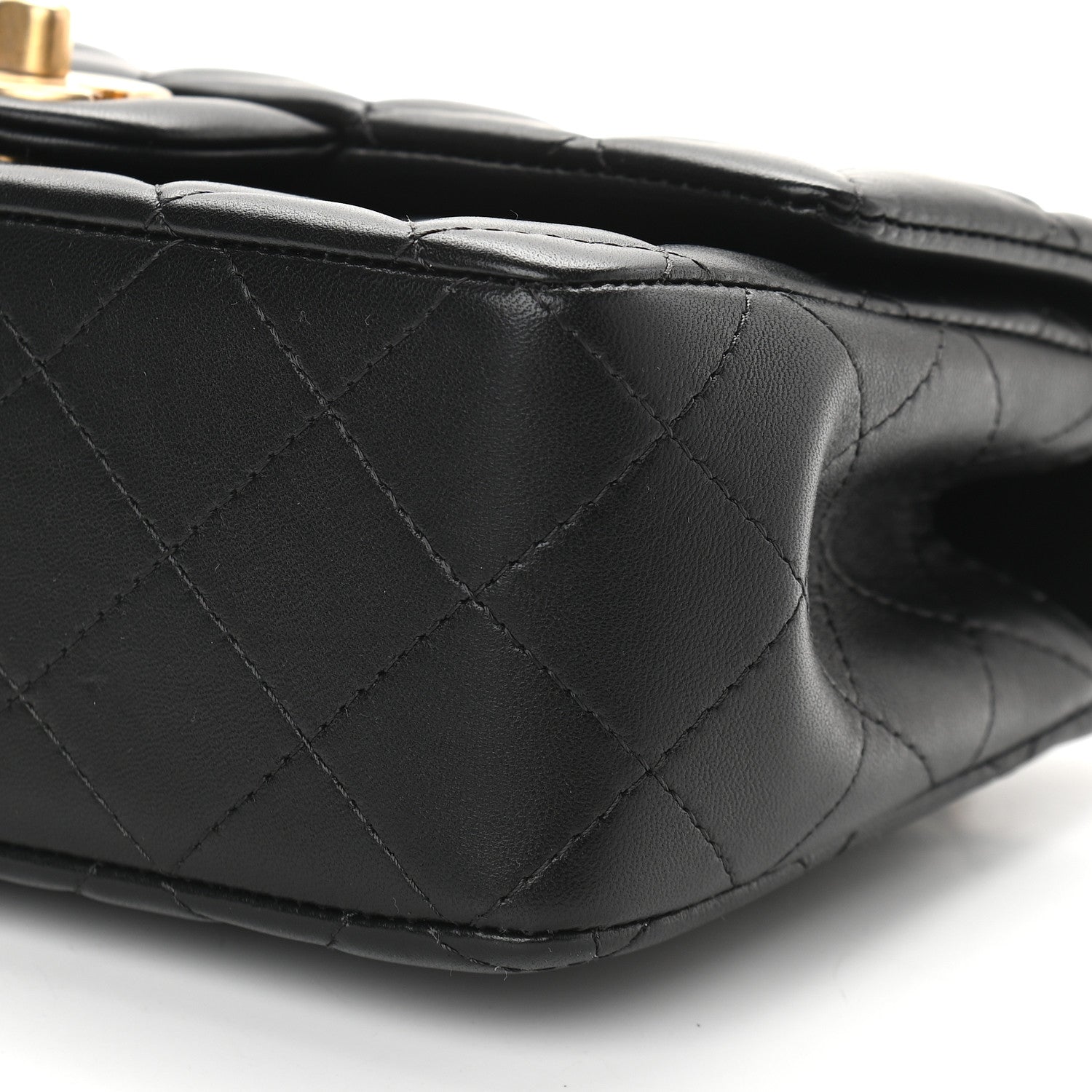 Chanel Lambskin Quilted Mini Top Handle Rectangular Flap Black 9 of 9