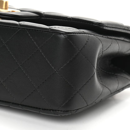 Chanel Lambskin Quilted Mini Top Handle Rectangular Flap Black 9 of 9