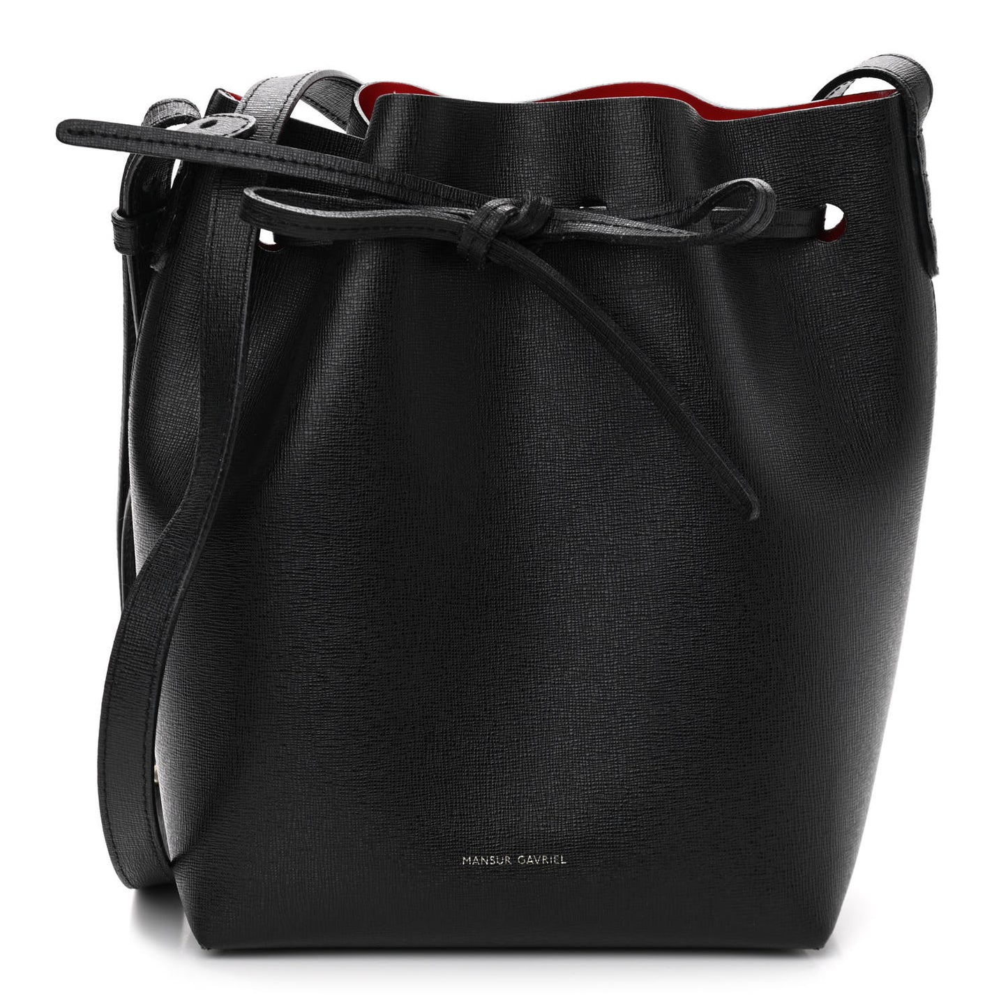 Calfskin Mini Bucket Bag Black Flamma