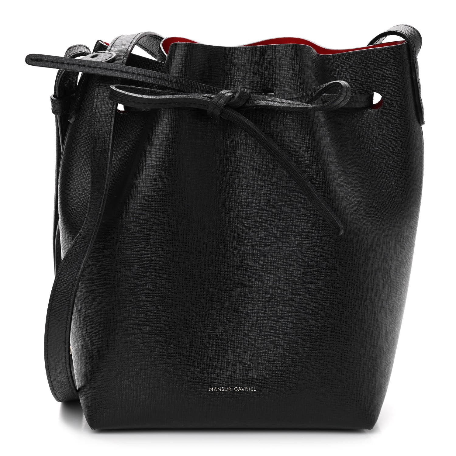 Mansur Gavriel Calfskin Mini Bucket Bag Black Flamma 1 of 14