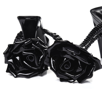 Saint Laurent Patent Freja 105 Flower Ankle Pumps 37.5 Black 12 of 12