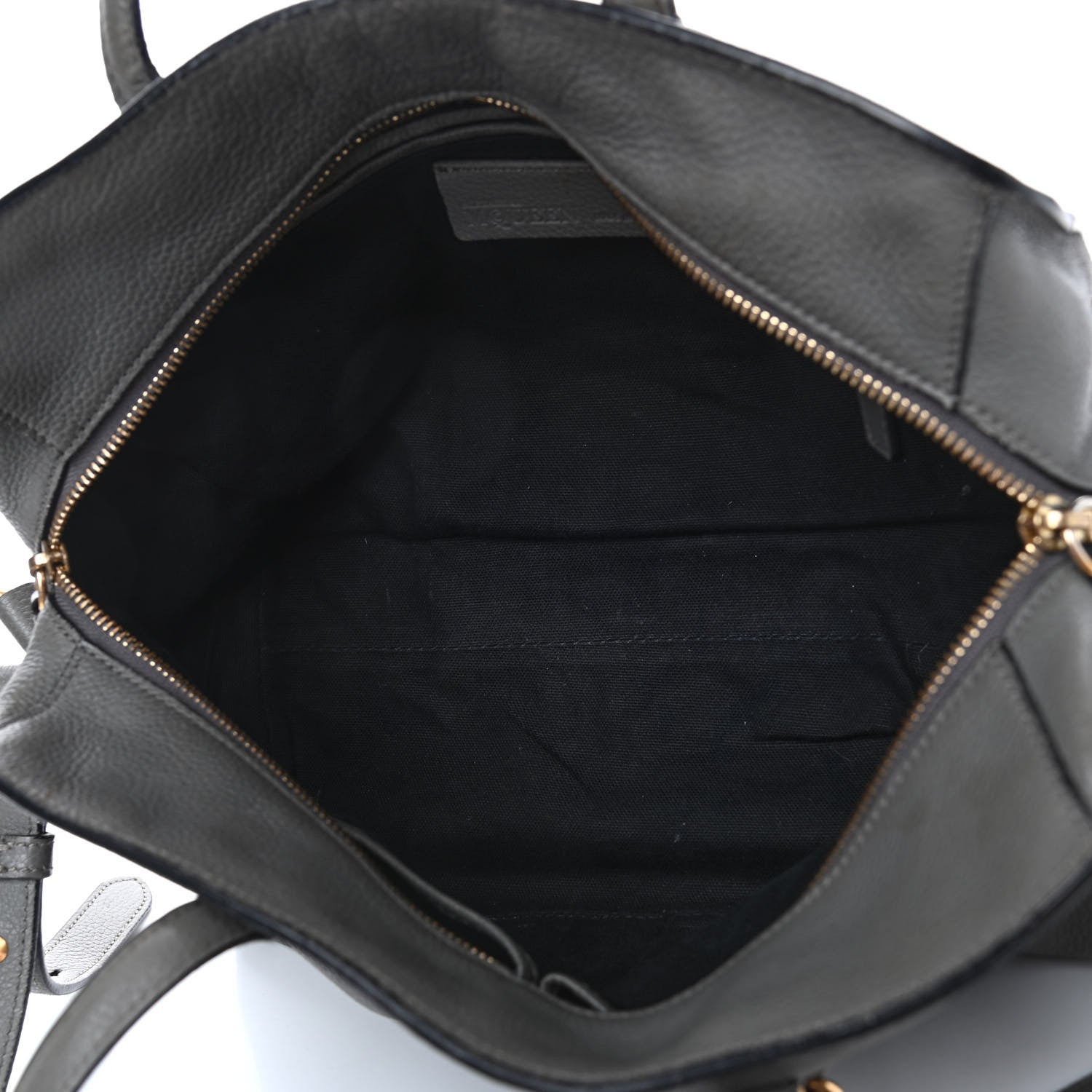 Alexander McQueen Pebbled Calfskin Small Skull Padlock Zip Around Tote Grey 4 of 14