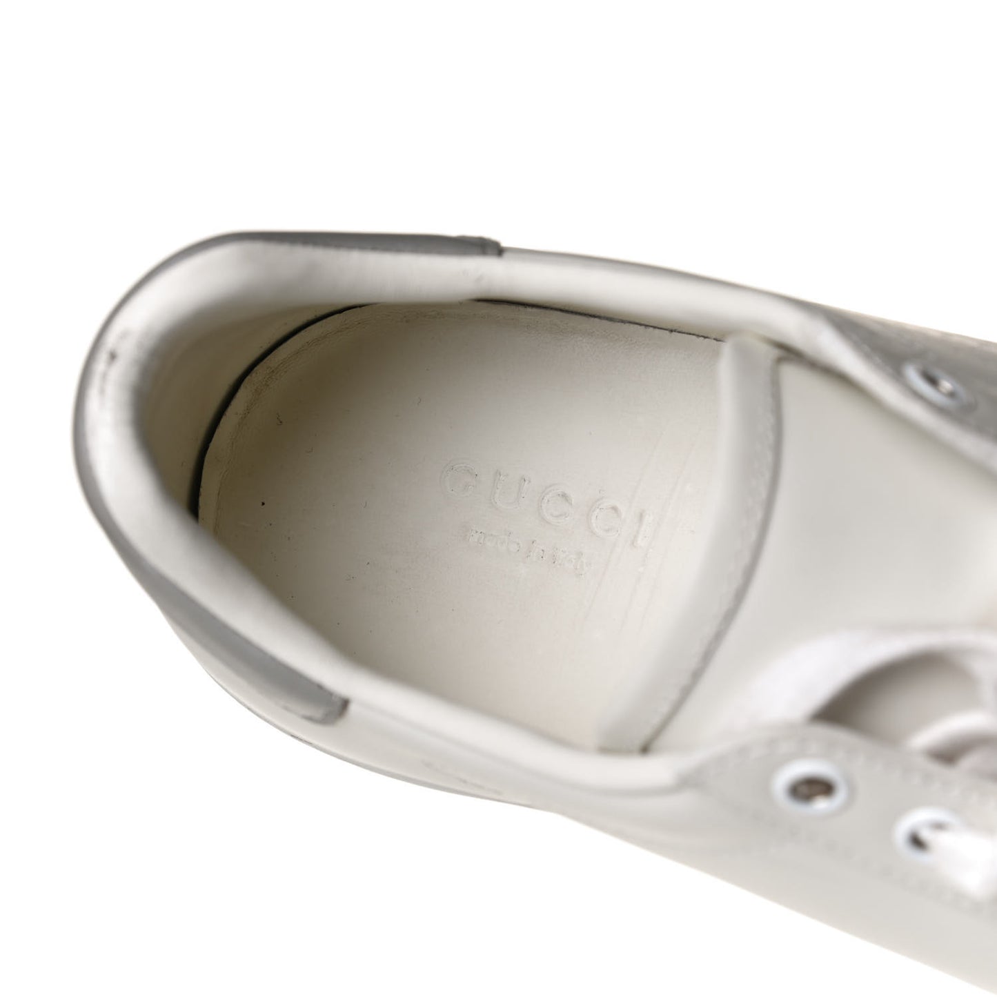 Calfskin Interlocking G Perforated Womens Ace Sneakers 39 White Grey Sky