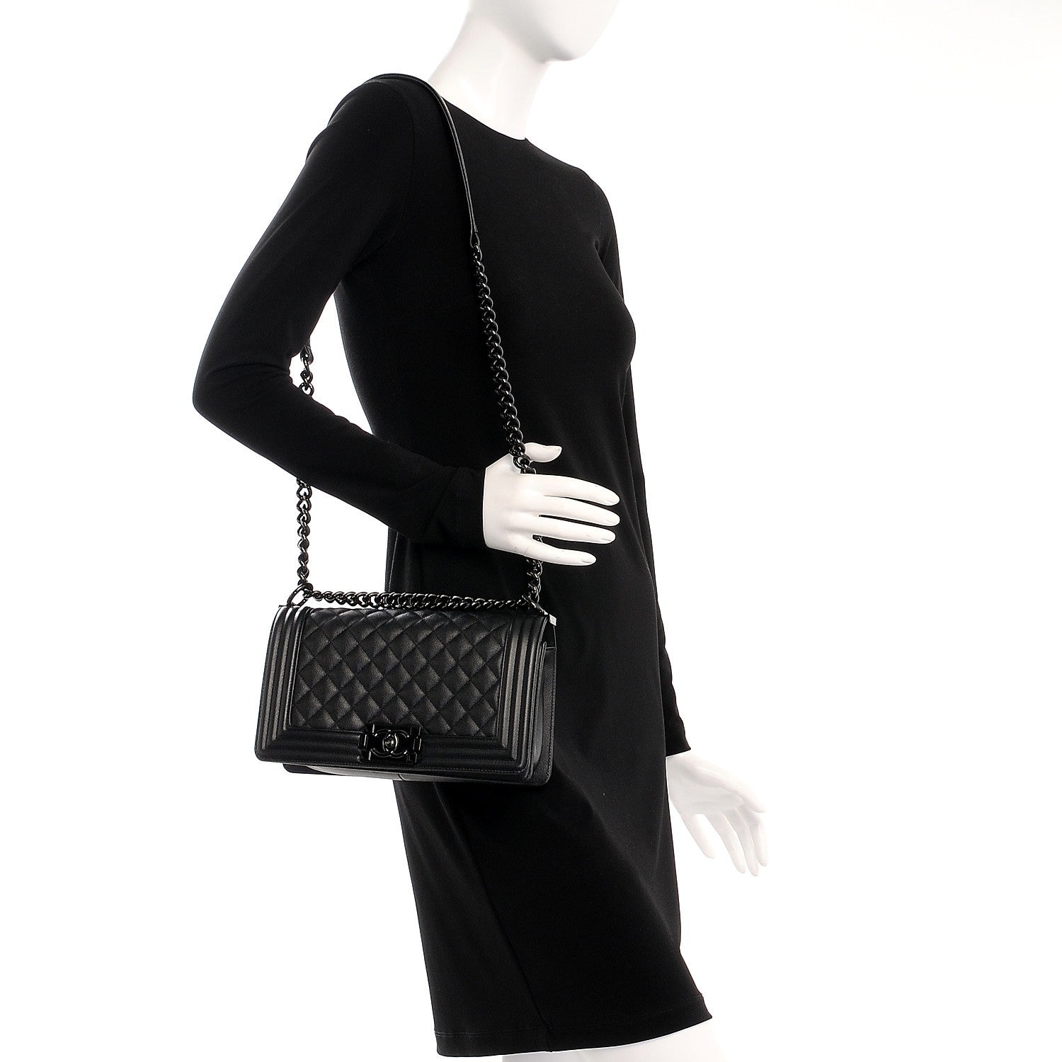 Chanel Caviar Quilted Medium Boy Flap So Black 2 of 8