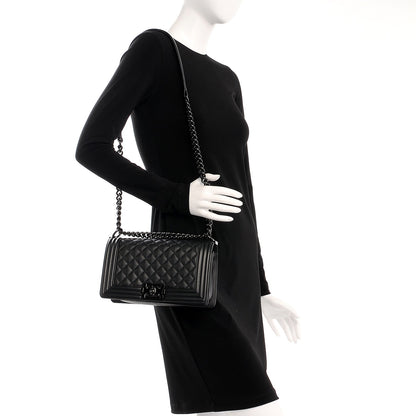 Chanel Caviar Quilted Medium Boy Flap So Black 2 of 8