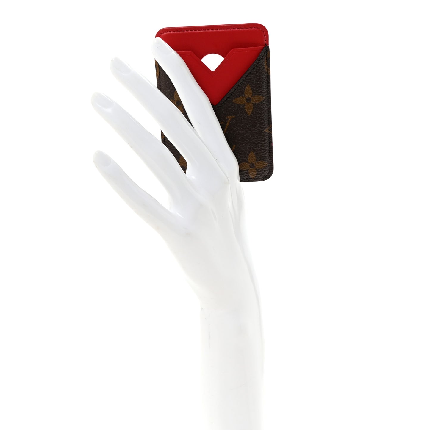 Monogram Macassar Magnetic Card Holder Sari Red