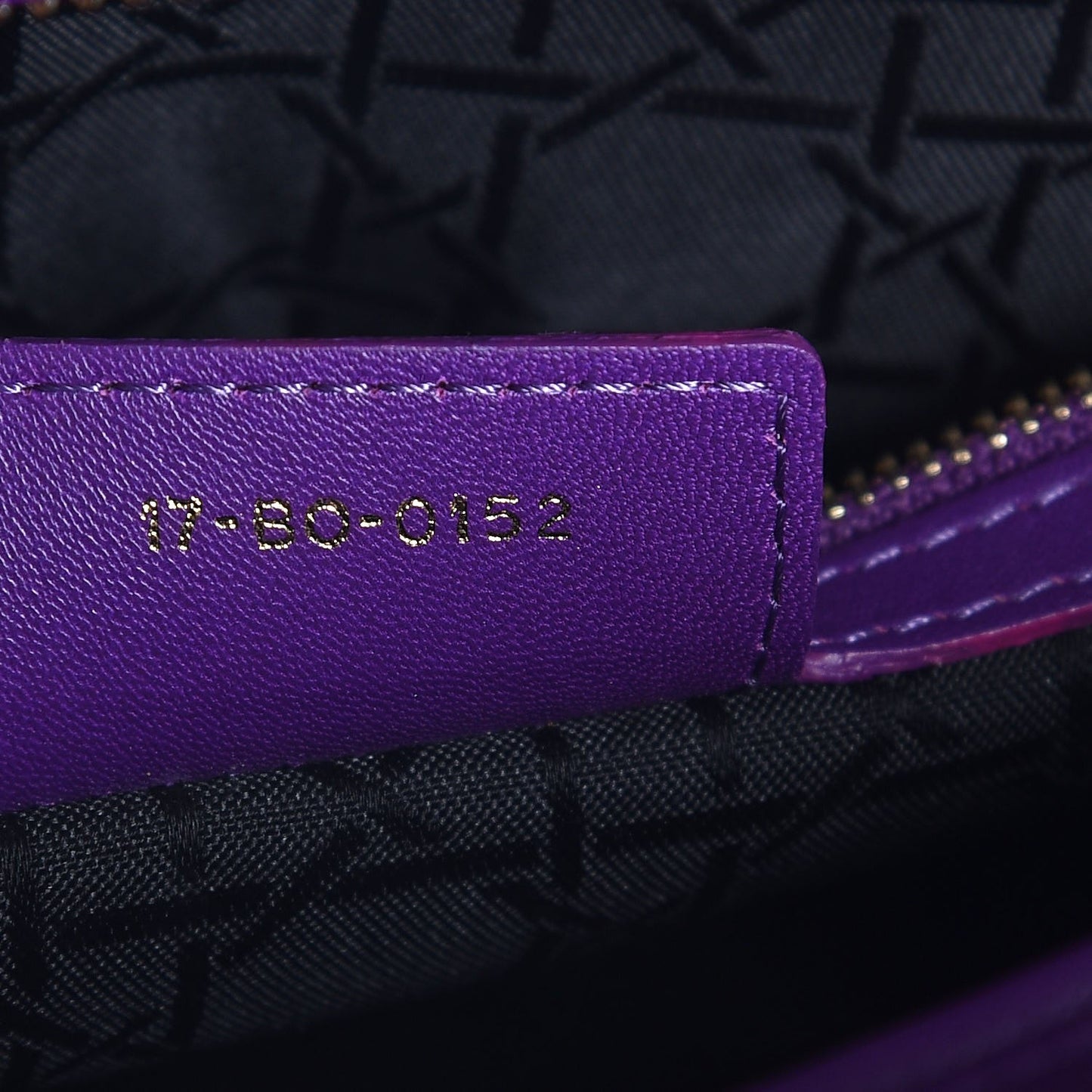 Lambskin Cannage Large Lady Dior Purple