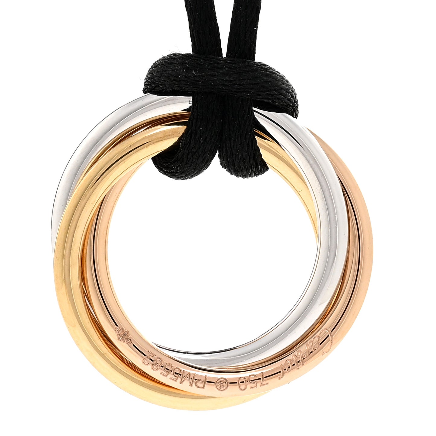 18K Pink Yellow White Gold Diamond Medium Trinity Cord Necklace