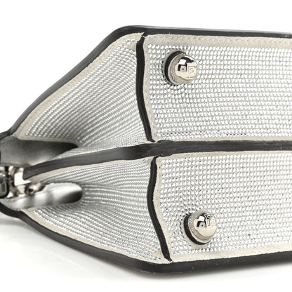 Fendi Crystal Vitello Laminato FF Petite Peekaboo I SEE U Satchel Crystal Argento 10 of 14