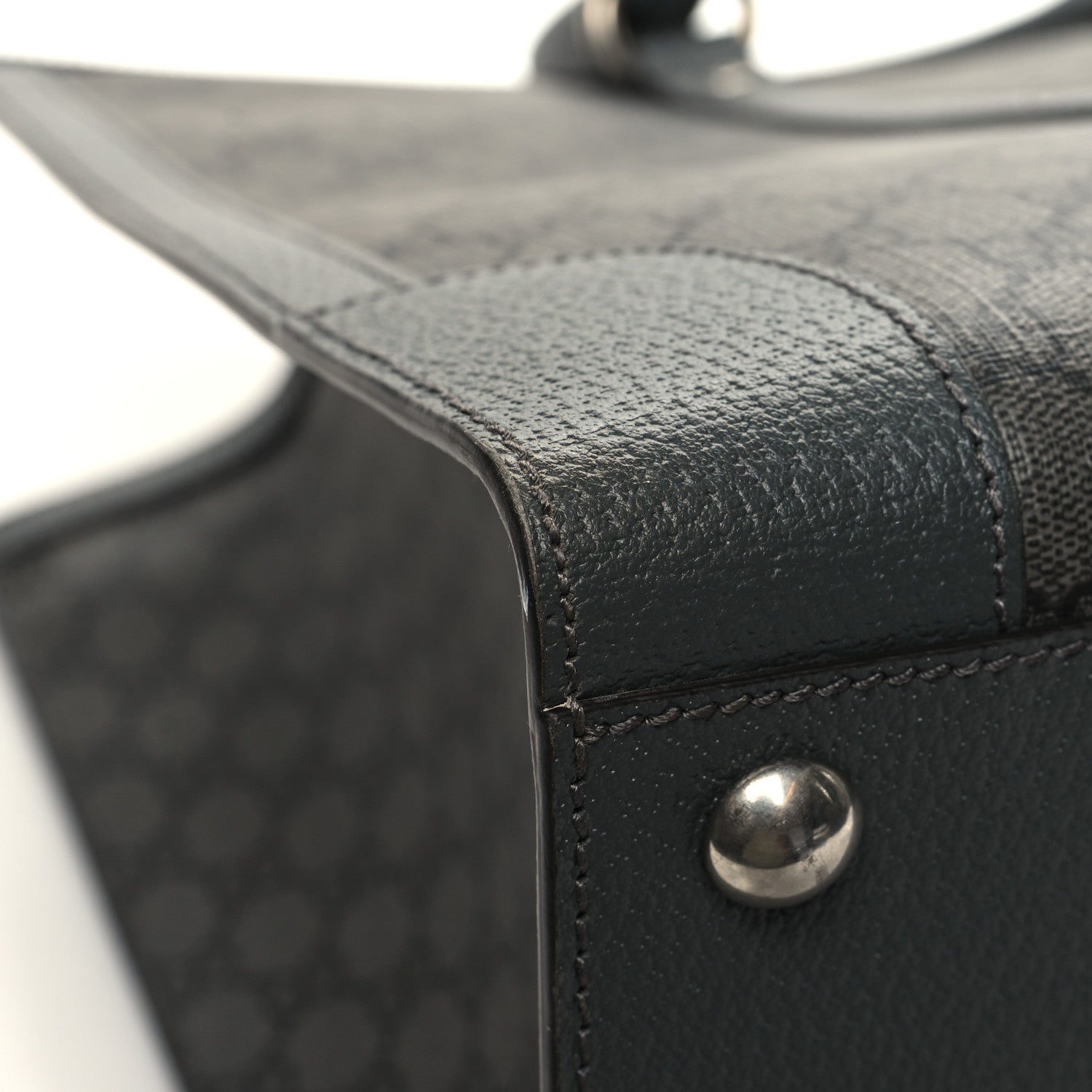 Gucci GG Supreme Monogram Textured Dollar Calfskin Large Ophidia Tote Bag Grey Black Graphite Grey 11 of 13