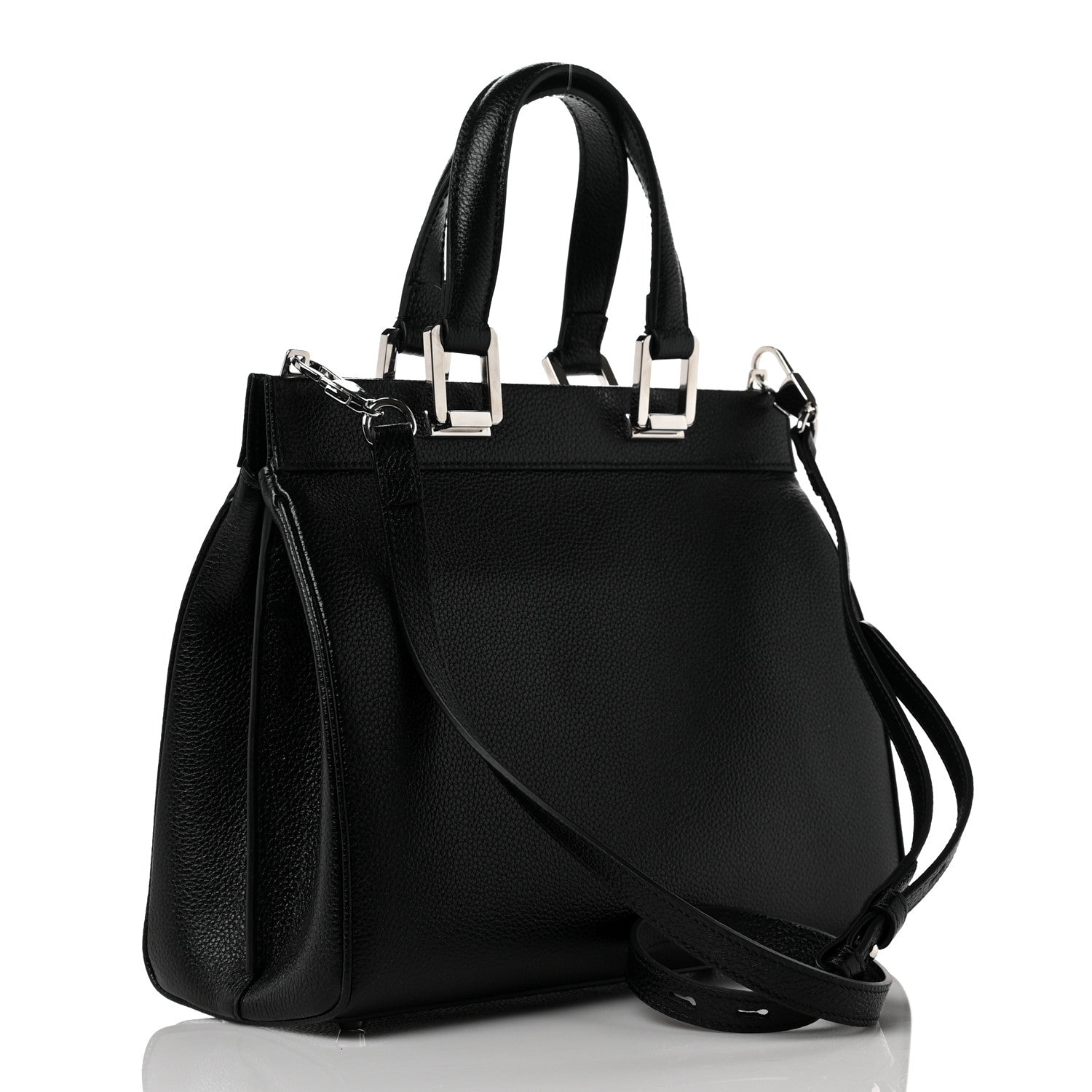 Gucci Grainy Calfskin Small Zumi Top Handle Bag Black 2 of 9