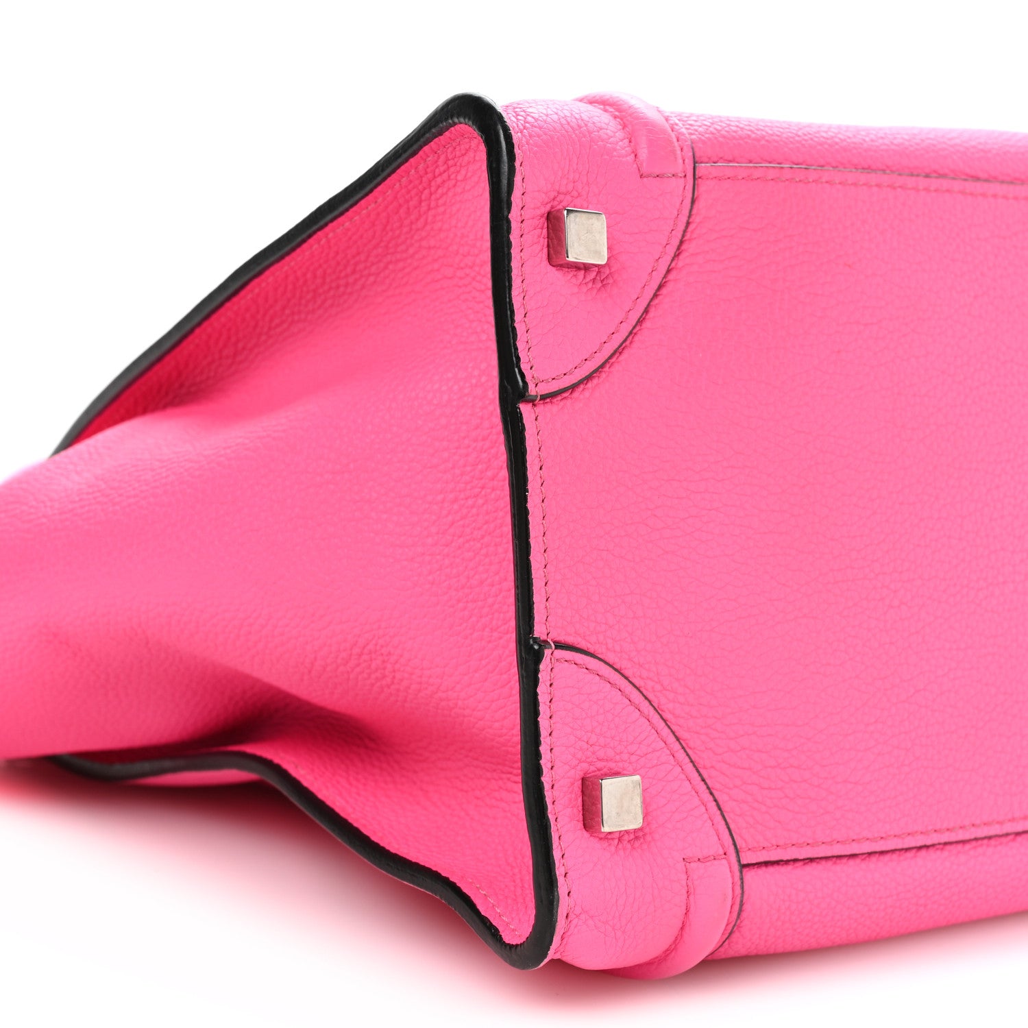 Celine Drummed Calfskin Mini Luggage Fluo Pink 8 of 10