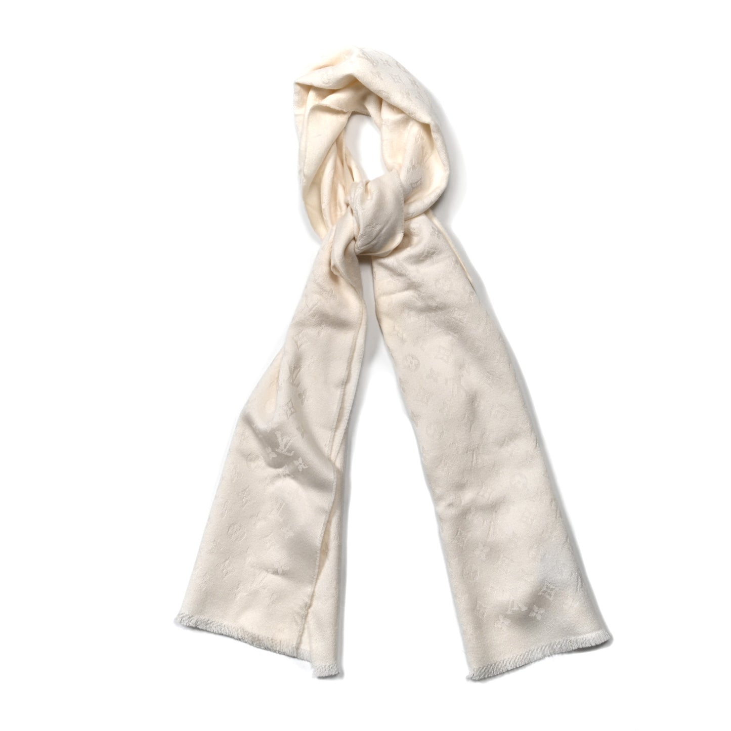 Cashmere Monogram Nightfall Stole White