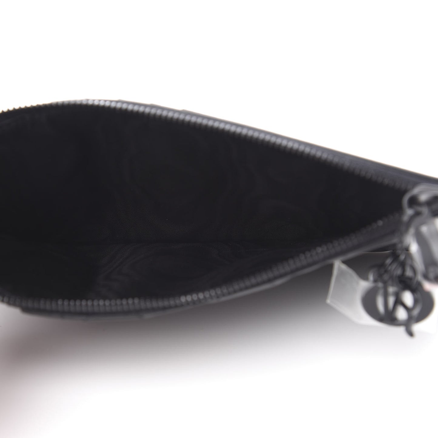 Ultra Matte Calfskin Cannage Large Lady Dior Zip Wallet Black
