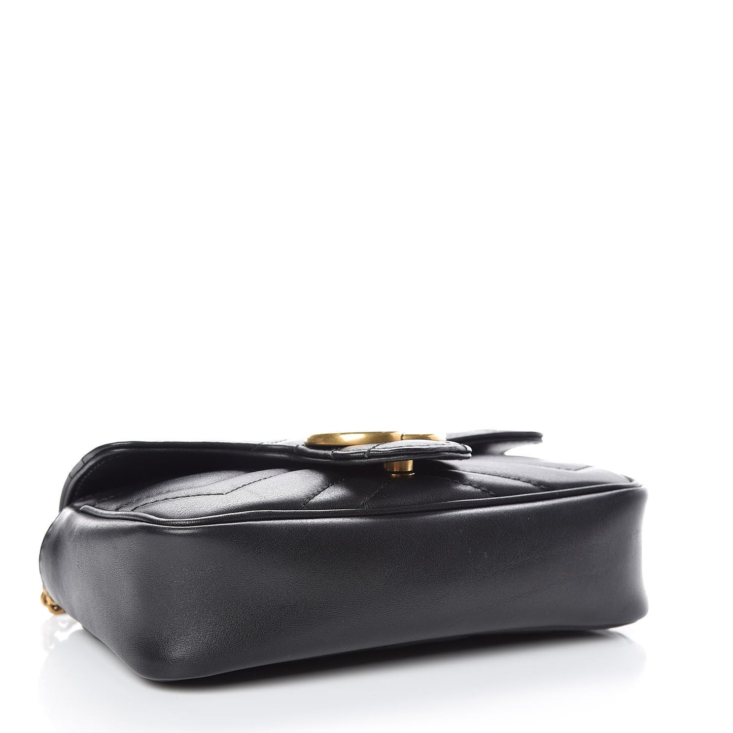 Calfskin Matelasse Super Mini GG Marmont Shoulder Bag Black