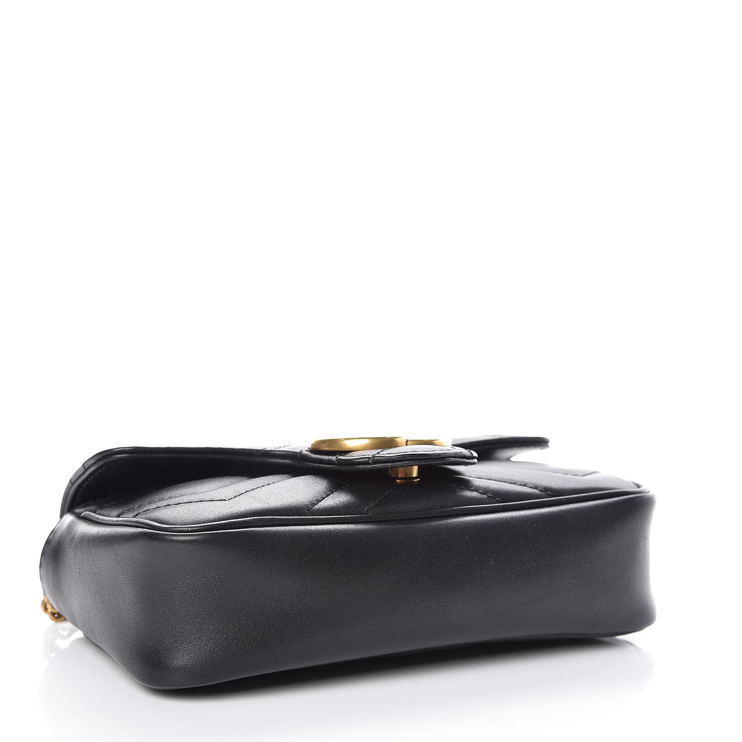 Gucci Calfskin Matelasse Super Mini GG Marmont Shoulder Bag Black 4 of 10