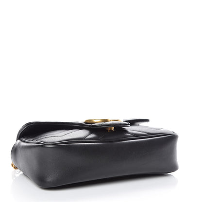 Gucci Calfskin Matelasse Super Mini GG Marmont Shoulder Bag Black 4 of 10