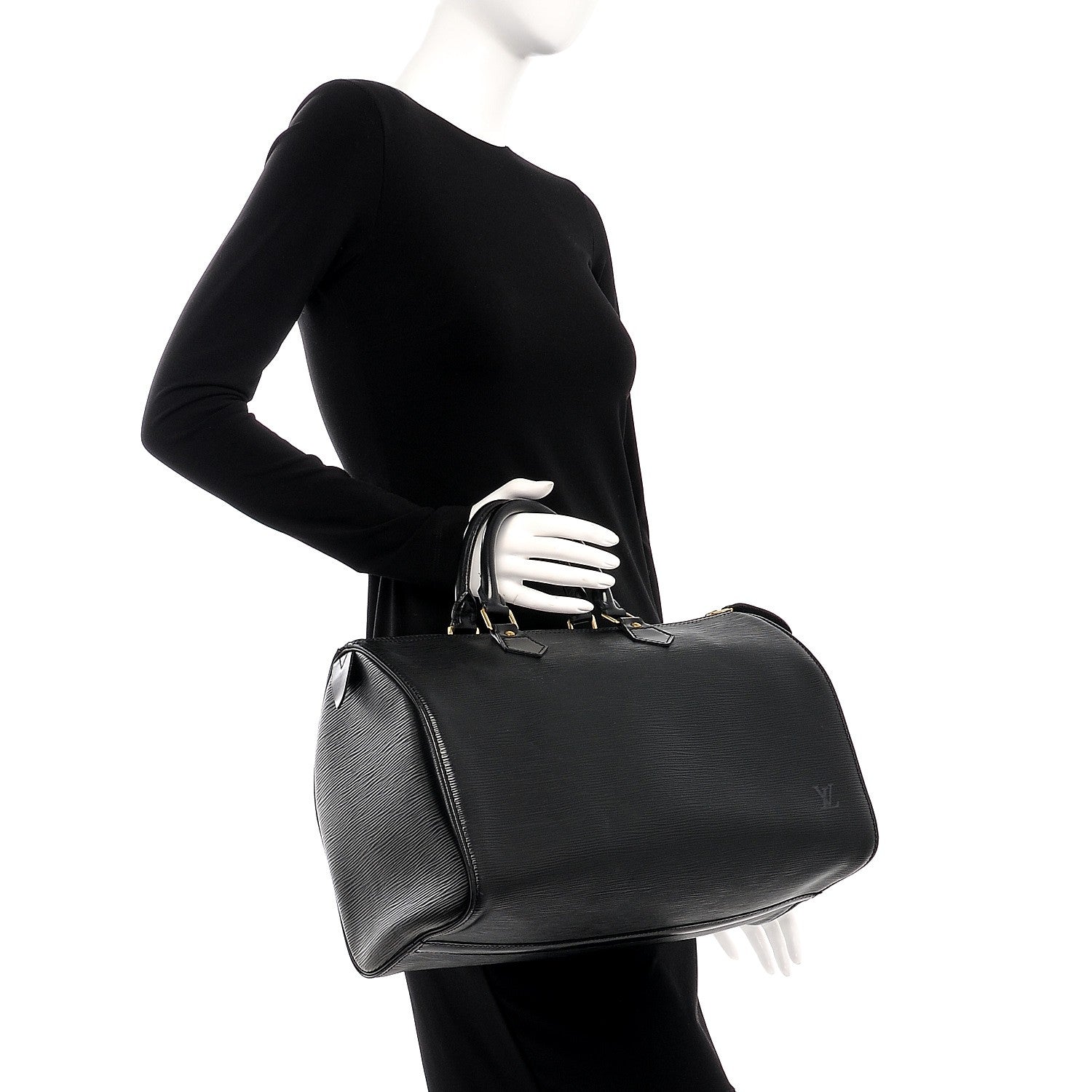 Louis Vuitton Epi Speedy 35 Black 2 of 9