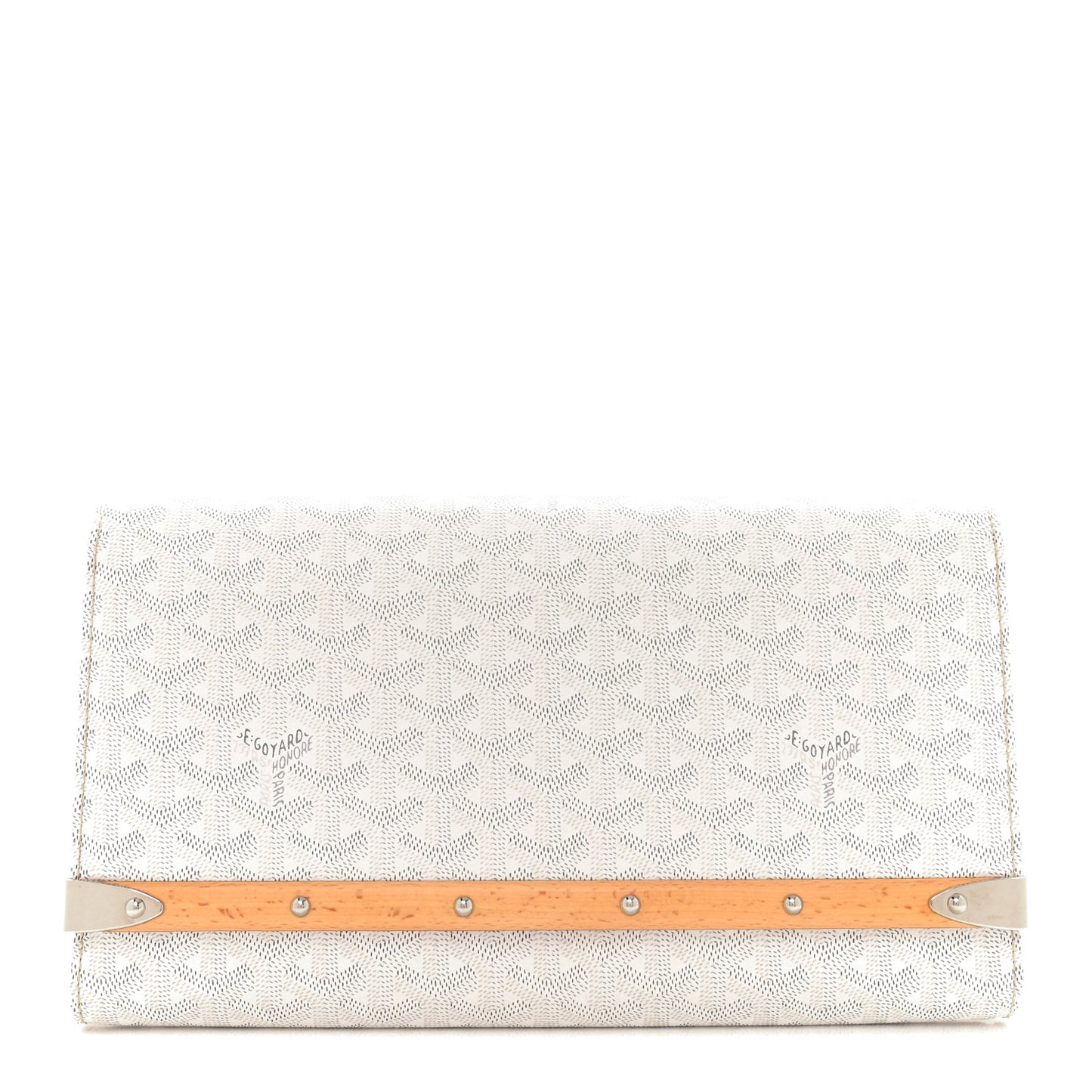 Goyardine Monte Carlo Bois Clutch White