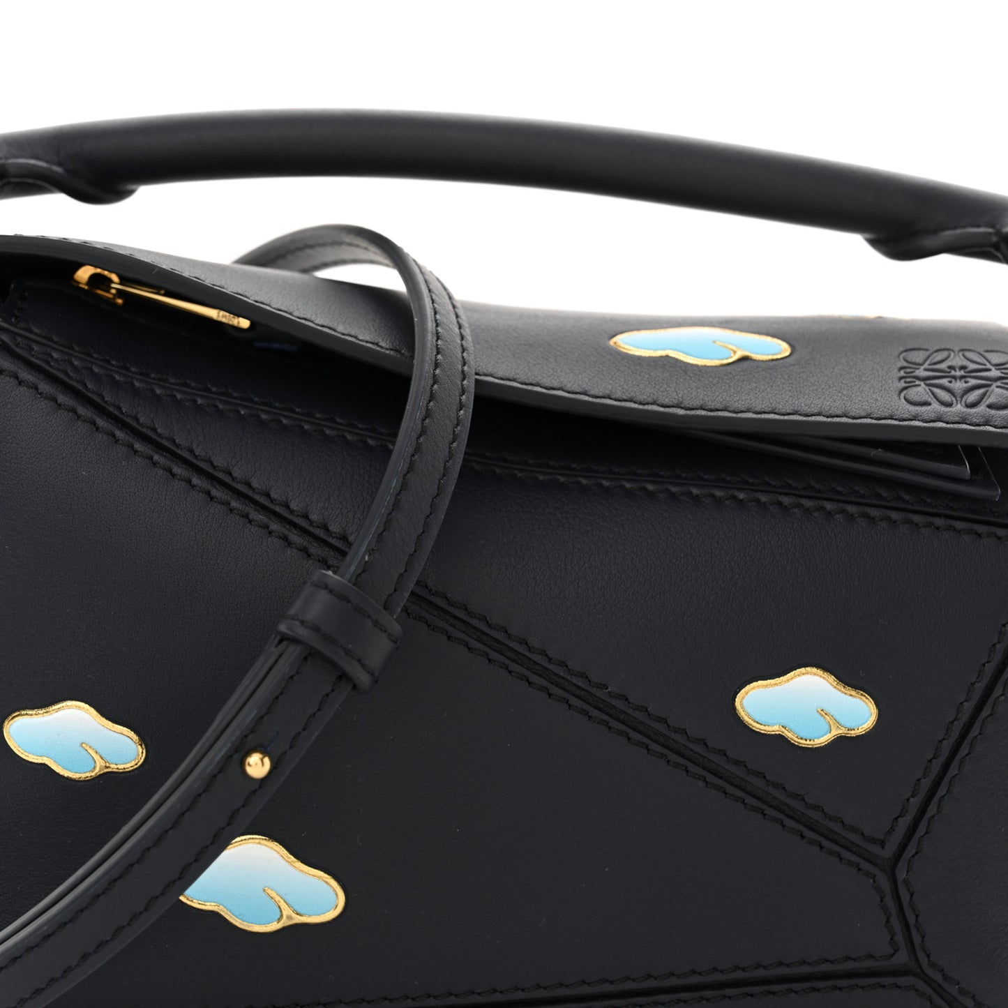 Calfskin New Year Mini Puzzle Bag Dark Ink