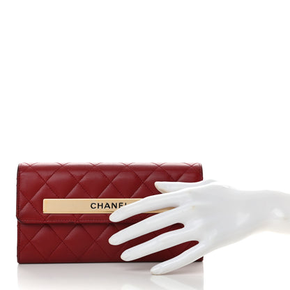 Chanel Lambskin Quilted Trendy CC Large Gusset Flap Wallet Dark Red 2 of 14