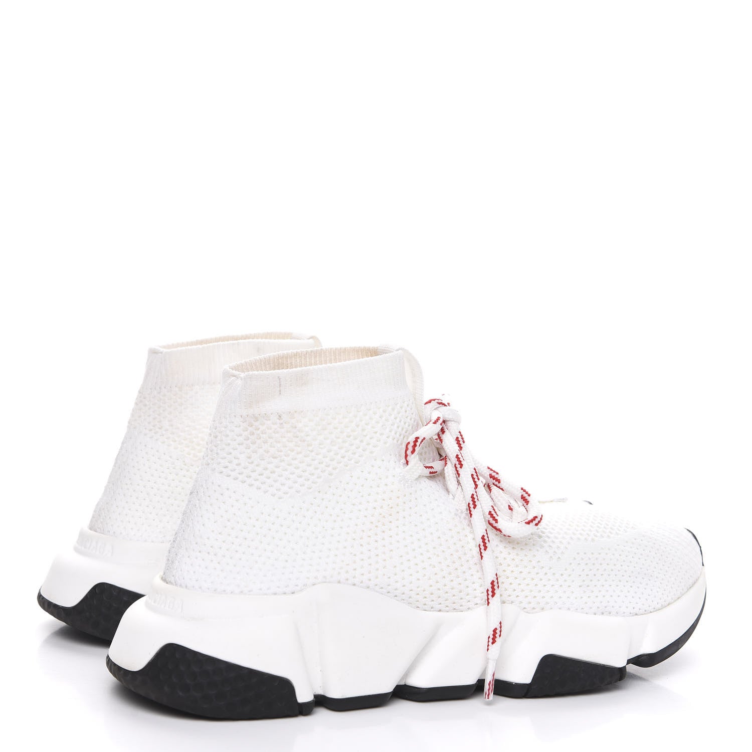 Balenciaga Knit Womens Speed Lace Up Sneakers 36 White 4 of 10