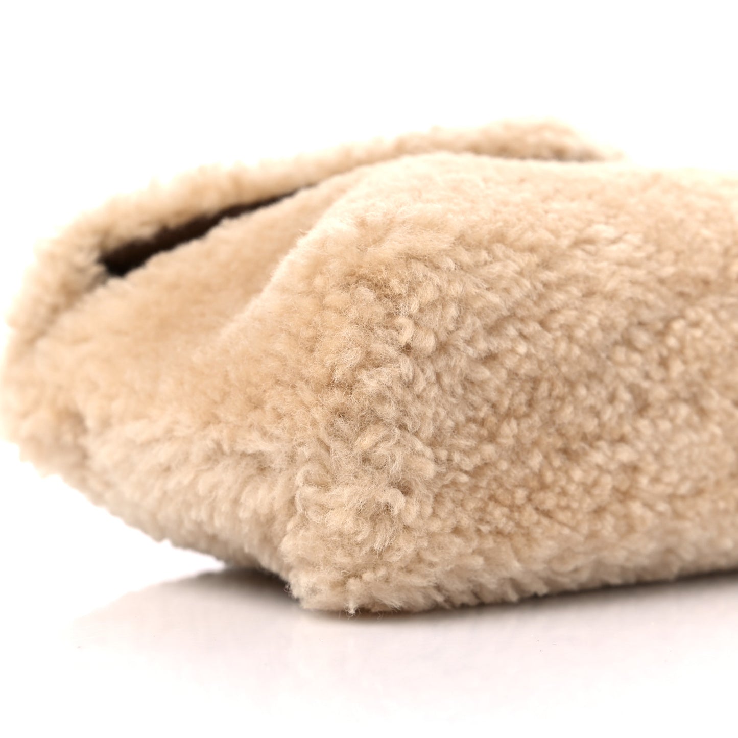 Shearling Quilted Monogram Loulou Puffer Pouch Clutch Natural Beige Brick