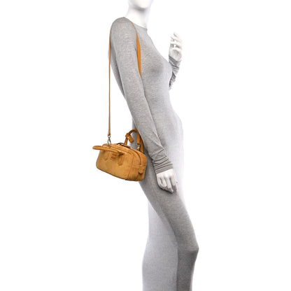 Miu Miu Suede Padded Regular Arcadie Top Handle Bag Whiskey 2 of 17