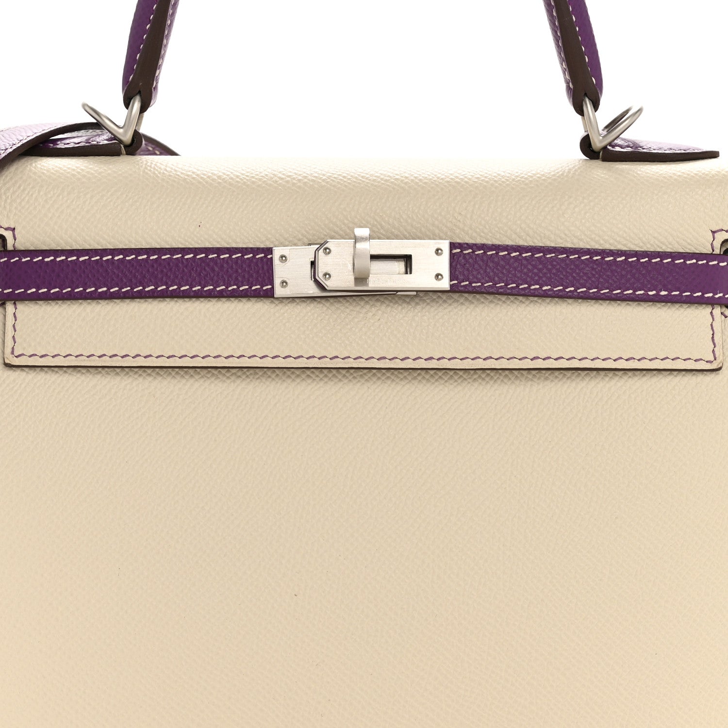 Hermes Epsom Bi-Color Horseshoe Kelly Sellier 25 Craie Anemone 8 of 14