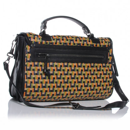 Proenza Schouler Woven Leather PS1 Medium Satchel Saffron and Black 3 of 8