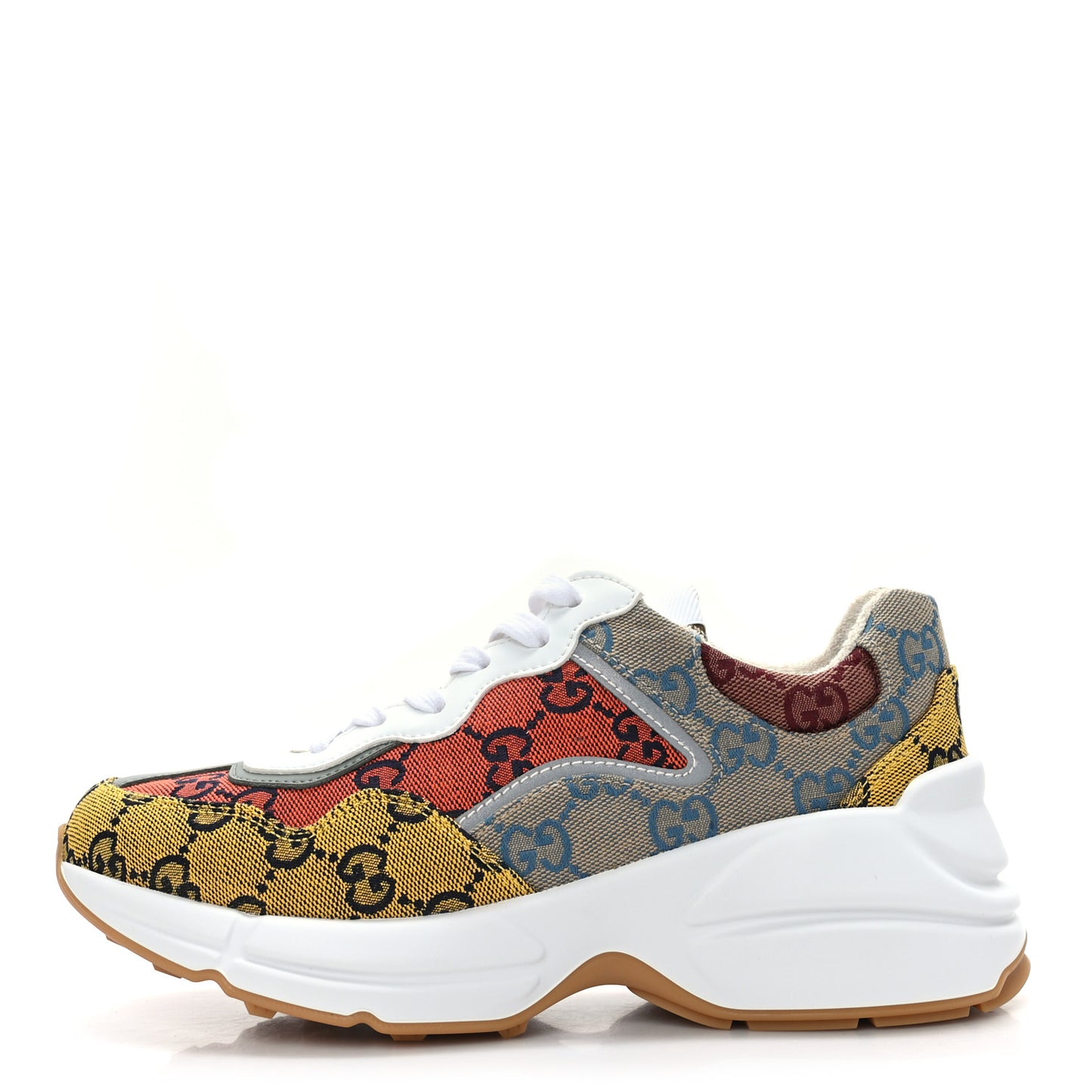 Monogram Multicolor Demetra Womens Rhyton Sneakers 36 Yellow Blue Great White Tabasco